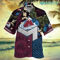 Avalanche Hawaiian Shirt Flower Tropical Leaves Colorado Avalanche Present Front