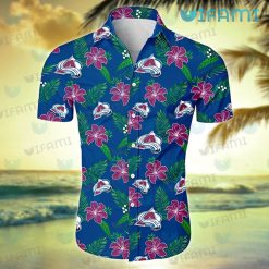 Avalanche Hawaiian Shirt Hibiscus Pattern Colorado Avalanche Gift