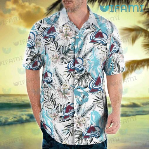 Avalanche Hawaiian Shirt Lily Tropical Leaves Colorado Avalanche Gift