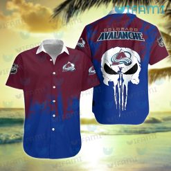 Avalanche Hawaiian Shirt Punisher Skull Grunge Pattern Colorado Avalanche Gift