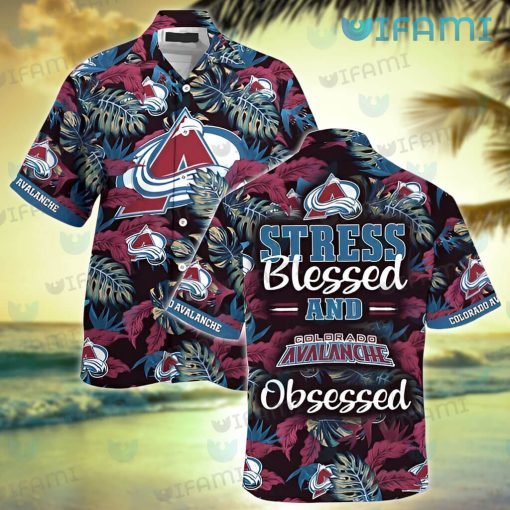 Avalanche Hawaiian Shirt Stress Blessed Obsessed Colorado Avalanche Gift