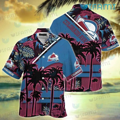 Avalanche Hawaiian Shirt Tropical Leaves Colorado Avalanche Gift