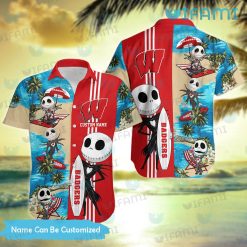 Badgers Hawaiian Shirt Jack Skellington Beach Holiday Custom Wisconsin Badgers Gift