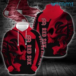 Boston Red Sox Hoodie 3D Black Red Skull Red Sox Gift