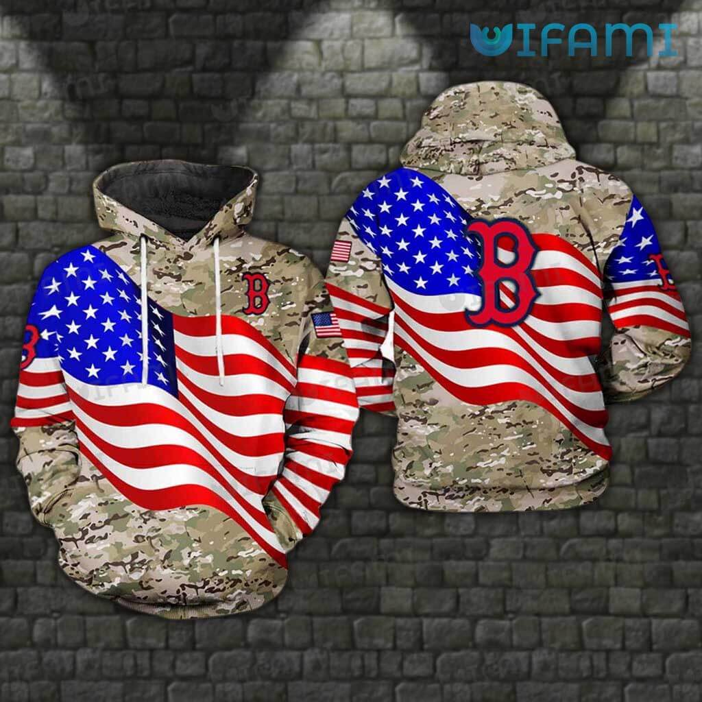 Boston Red Sox Hoodie 3D Camo USA Flag Red Sox Gift - Personalized Gifts:  Family, Sports, Occasions, Trending