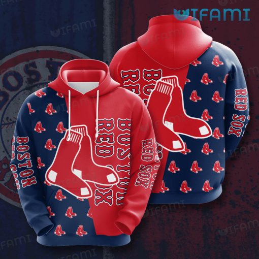 Boston Red Sox Hoodie 3D Logo Pattern Red Sox Gift