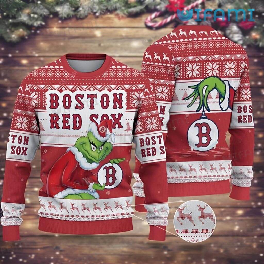 Boston Red Sox Sweater Grinch Christmas Design Sox Gift - Personalized  Gifts: Family, Sports, Occasions, Trending