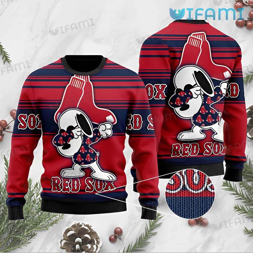 Boston Red Sox Sweater Snoopy Dabbing Red Sox Gift - Personalized