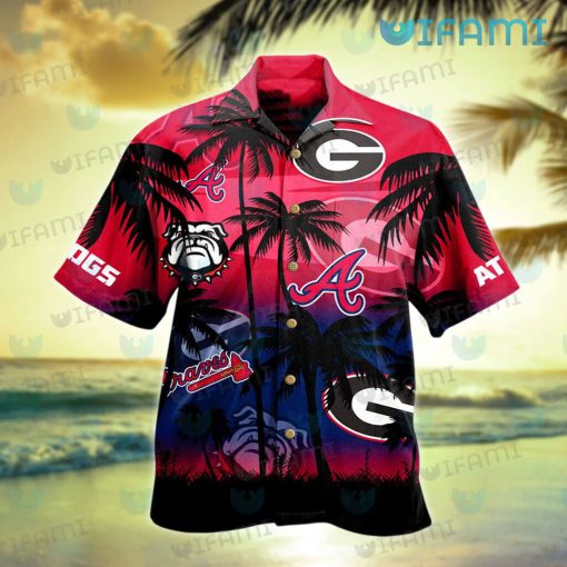 Braves Hawaiian Shirt Georgia Georgia Bulldogs Coconut Tree Atlanta Braves Gift