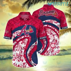 Braves Hawaiian Shirt Hibiscus Tropical Leaves Atlanta Braves Gift