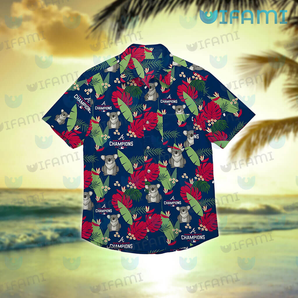 Atlanta Braves Hawaiian Shirt Sunset Dark Coconut Tree Braves Gift