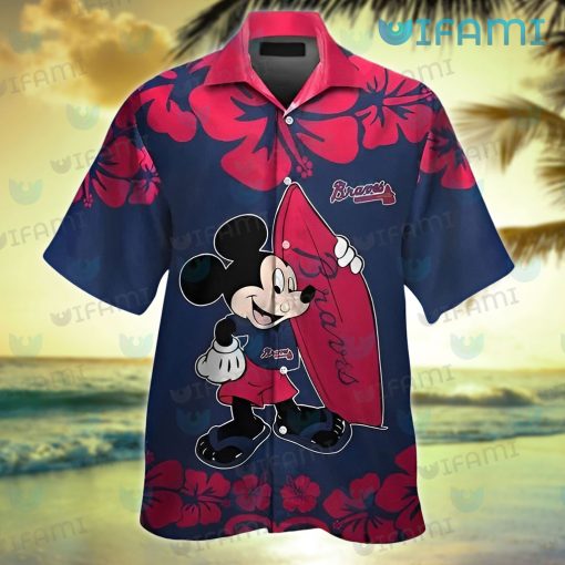 Braves Hawaiian Shirt Mickey Mouse Surfboard Atlanta Braves Gift