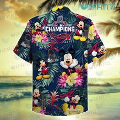 Braves Hawaiian Shirt Mickey Trophy Tropical Flower Atlanta Braves Gift