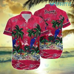 Braves Hawaiian Shirt Parrots Tropical Sea Atlanta Braves Gift
