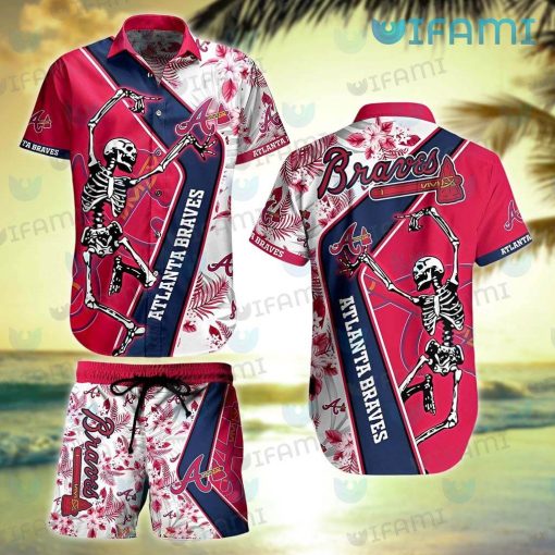 Braves Hawaiian Shirt Skeleton Dancing Atlanta Braves Gift