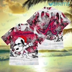 Braves Hawaiian Shirt Snoopy Dabbing Snowflake Atlanta Braves Gift