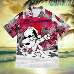 Braves Hawaiian Shirt Snoopy Dabbing Snowflake Atlanta Braves Present