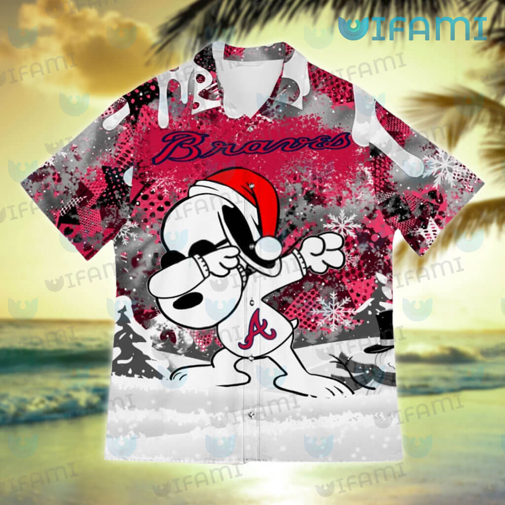 Braves Hawaiian Shirt Snoopy Dabbing Snowflake Atlanta Braves Gift