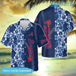 Braves Hawaiian Shirt Stitches Hibiscus Pattern Custom Atlanta Braves Gift