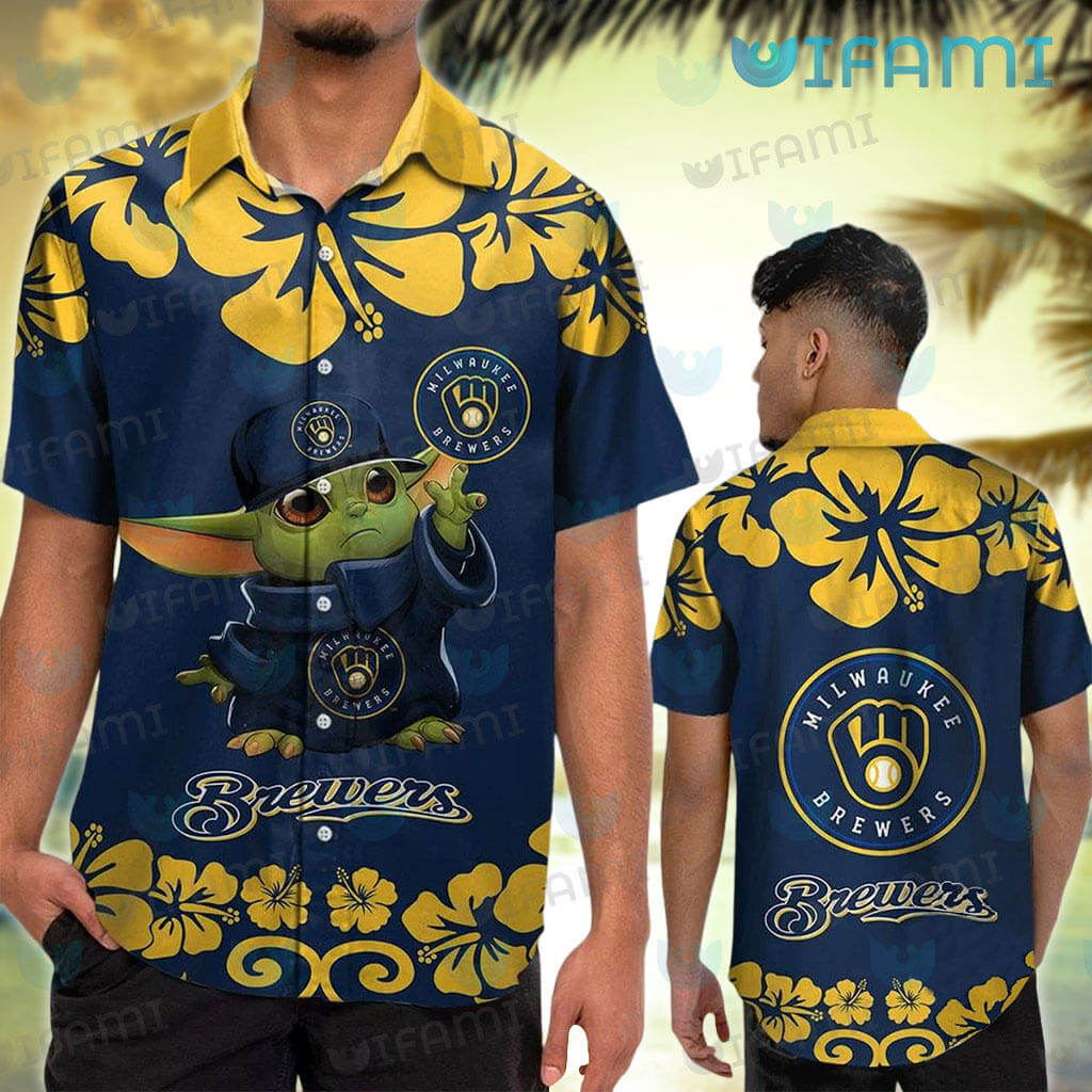 Brewers Hawaiian Shirt Baby Yoda Hibiscus Flower Milwaukee Brewers Gift -  Personalized Gifts: Family, Sports, Occasions, Trending
