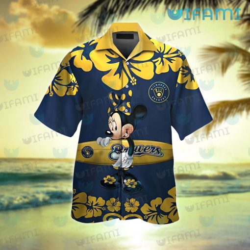 Brewers Hawaiian Shirt Minnie Surfboard Milwaukee Brewers Gift