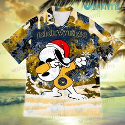 Brewers Hawaiian Shirt Snoopy Dabbing Snowflake Milwaukee Brewers Present