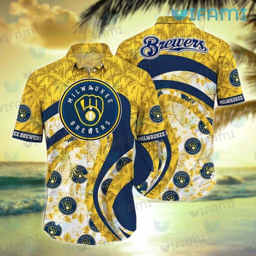 Brewers Hawaiian Shirt Tropical Flower Pattern Milwaukee Brewers Gift