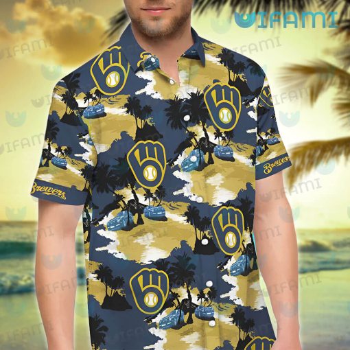 Brewers Hawaiian Shirt Tropical Island Milwaukee Brewers Gift