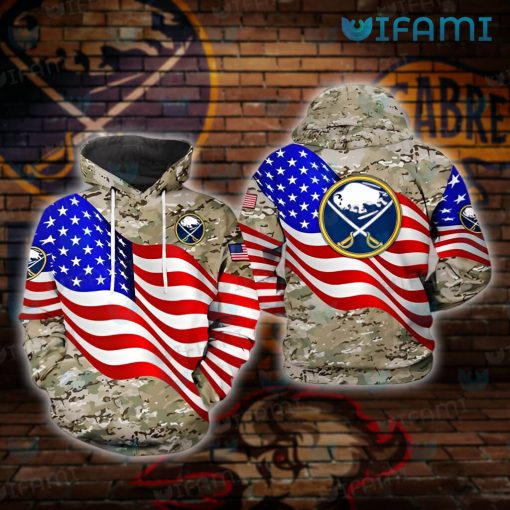 Buffalo Sabres Hoodie 3D USA Flag Camo Sabres Gift