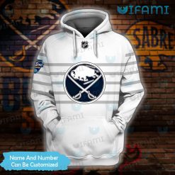 Buffalo Sabres Hoodie 3D White Stripe Pattern Sabres Present Front