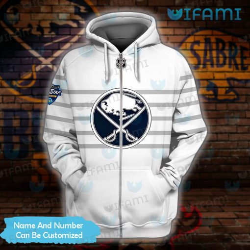 Buffalo Sabres Hoodie 3D White Stripe Pattern Custom Sabres Gift