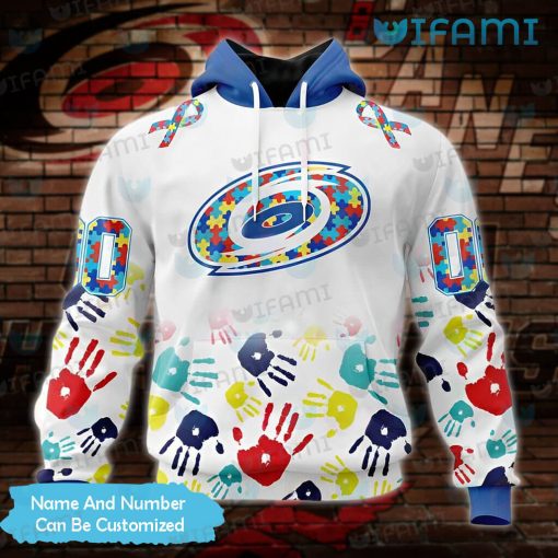 Carolina Hurricanes Hoodie 3D Autism Hand Print Custom Carolina Hurricanes Gift