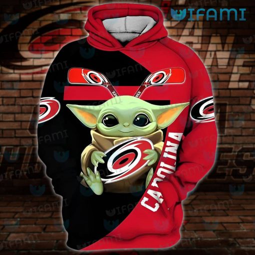 Carolina Hurricanes Hoodie 3D Baby Yoda Hug Logo Carolina Hurricanes Gift