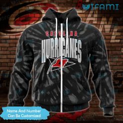 Carolina Hurricanes Hoodie 3D Black Tie Dye Custom Carolina Hurricanes Zipper