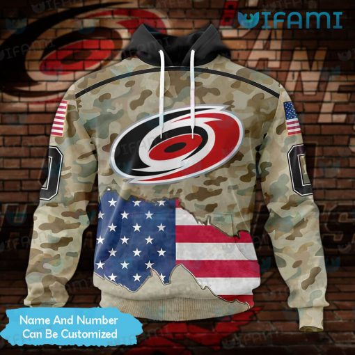 Carolina Hurricanes Hoodie 3D Camo Color USA Flag Custom Carolina Hurricanes Gift