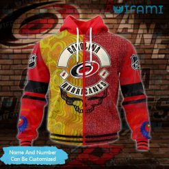 Carolina Hurricanes Hoodie 3D Grateful Dead Bears Carolina Hurricanes Zipper