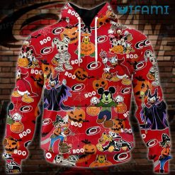 Carolina Hurricanes Hoodie 3D Halloween Mickey Friends Carolina Hurricanes Zipper