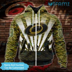 Carolina Hurricanes Hoodie 3D Military Camo Custom Carolina Hurricanes Zipper