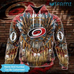 Carolina Hurricanes Hoodie 3D Native American Custom Carolina Hurricanes Present Front