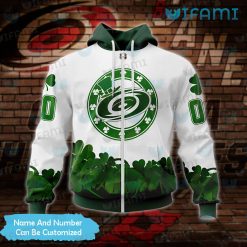 Carolina Hurricanes Hoodie 3D Shamrock St Patricks Day Custom Carolina Hurricanes Zipper