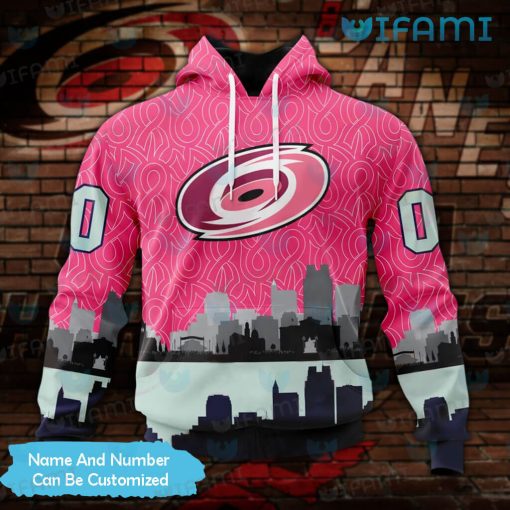 Carolina Hurricanes Hoodie 3D Skyline Fights Against Cancer Custom Carolina Hurricanes Gift