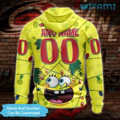 Carolina Hurricanes Hoodie 3D SpongeBob Lights Custom Carolina Hurricanes Present