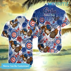 Custom Cubs Hawaiian Shirt Mascot Tropical Flower Logo Chicago Cubs Gift