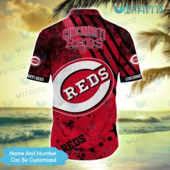 Cincinnati Reds Hawaiian Shirt Grunge Pattern Personalized Cincinnati Reds Present Back
