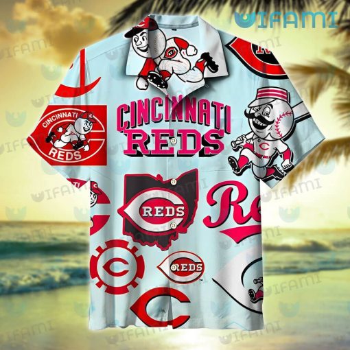 Cincinnati Reds Hawaiian Shirt Mascot Logo Cincinnati Reds Gift