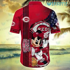 Cincinnati Reds Hawaiian Shirt Mickey USA Flag Cincinnati Reds Present Back