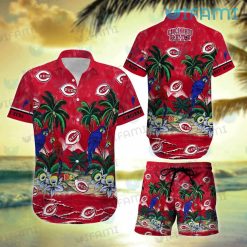 Cincinnati Reds Hawaiian Shirt Parrot Couple Tropical Sea Cincinnati Reds Gift