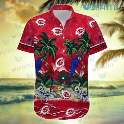Cincinnati Reds Hawaiian Shirt Parrot Couple Tropical Sea Cincinnati Reds Present