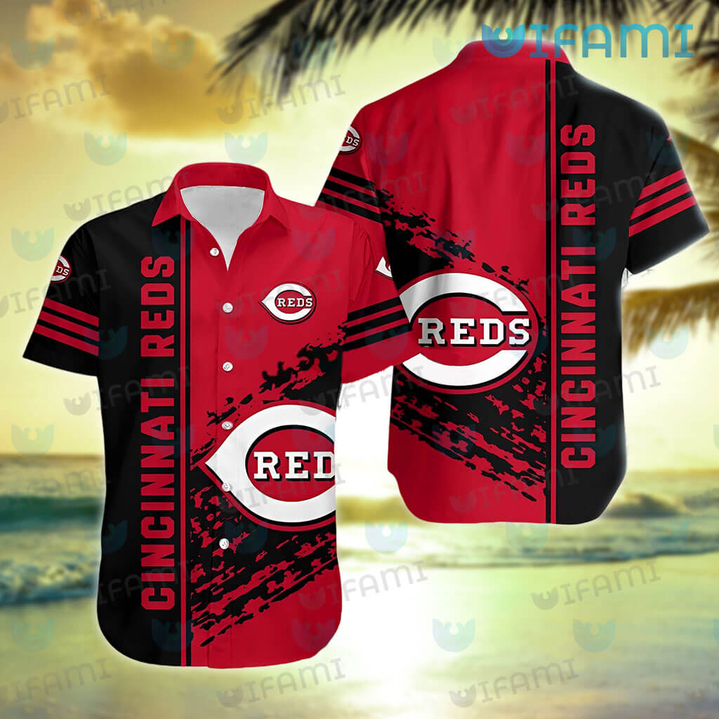 Cincinnati Reds Hawaiian Shirt Red Black Logo Cincinnati Reds Gift -  Personalized Gifts: Family, Sports, Occasions, Trending