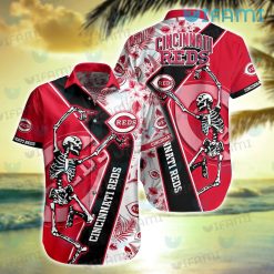 Cincinnati Reds Hawaiian Shirt Grunge Pattern Personalized Cincinnati Reds Gift